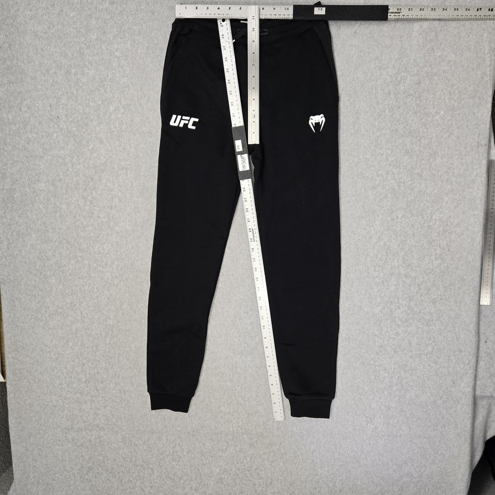 UFC Venum Men Activewear Pants S Black Sweatpants Fleece Logo MMA 28" Inseam